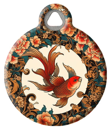 Floral Goldfish Pet ID Tag