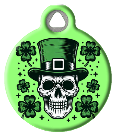 Leprechaun Skull Pet ID Tag