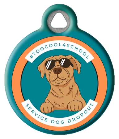 Service Dog Dropout - Yellow Lab Pet ID Tag