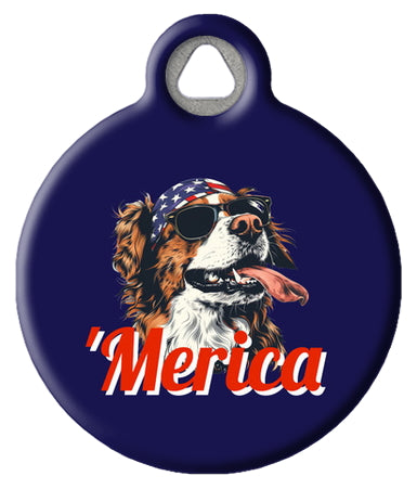 'Merica Patriotic Pet ID Tag