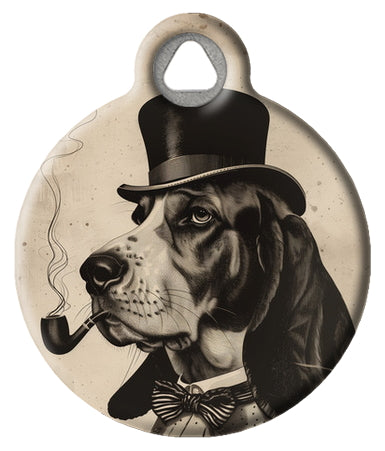 Fancy Fella Basset Hound Pet ID Tag