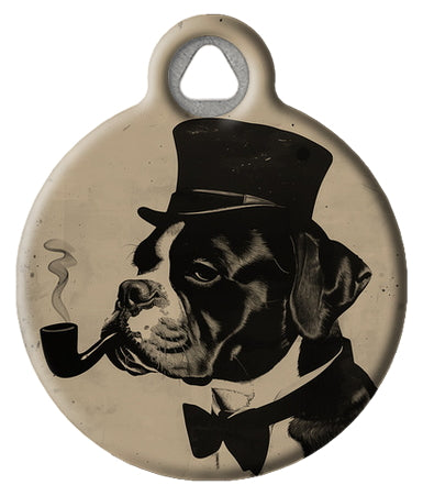 Vintage Fancy Fella Boxer Pet ID Tag