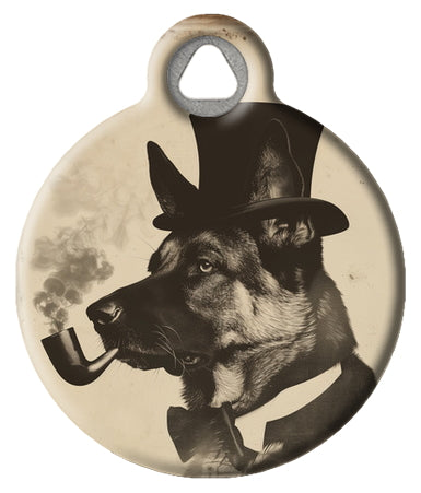 Vintage Fancy Fella German Shepherd Pet ID Tag