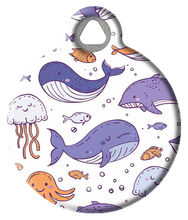 Ocean Life Pattern Pet ID Tag