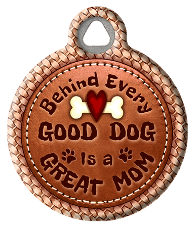 Behind Every Good Dog Faux Leather Printed Dog Name Tag