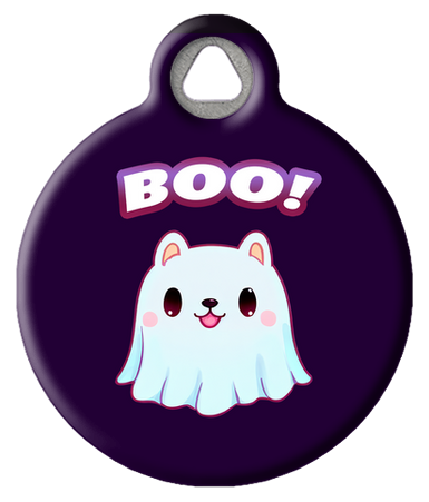 Boo-tiful Dog Ghost Halloween Pet ID Tag