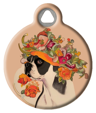 Boston Terrier Art Nouveau Dog Name Tag