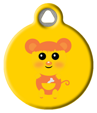 Cute Yellow Monkey Dog ID Tag