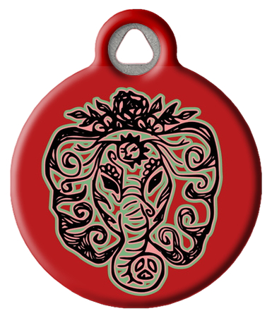 Festive Elephant Designer Pet ID Tag