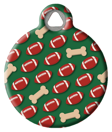 Football and Dog Bones Pet ID Tag