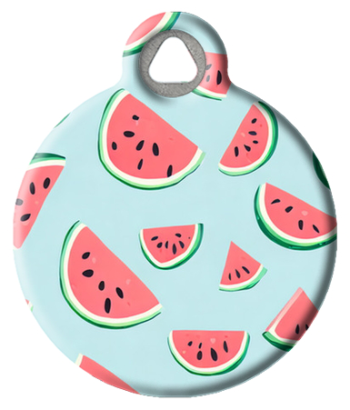 Fun Summer Watermelon Pattern Pet ID Tag