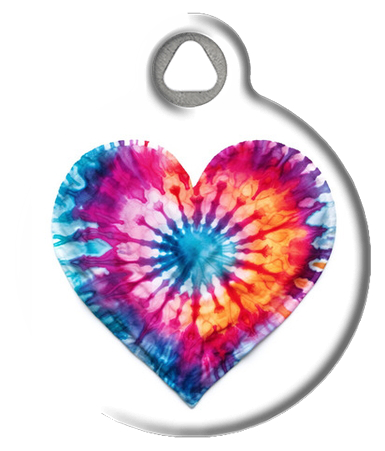 Groovy Tie-Dye Heart Pet ID Tag