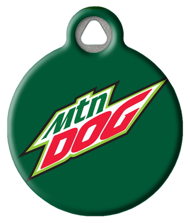 Mountain Dog Soda Parody Pet ID Tag