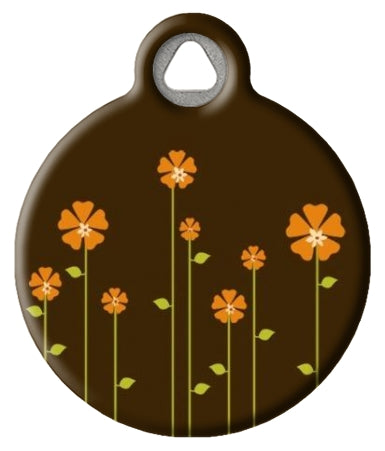 Retro Garden Floral Pet ID Tag