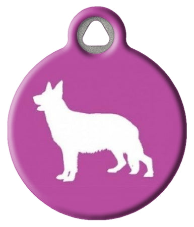 German Shepherd Silhouette Dog ID Tag