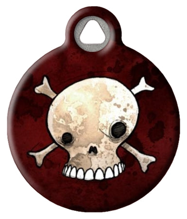 Skull and Crossbones Dog ID Tag - Cartoon