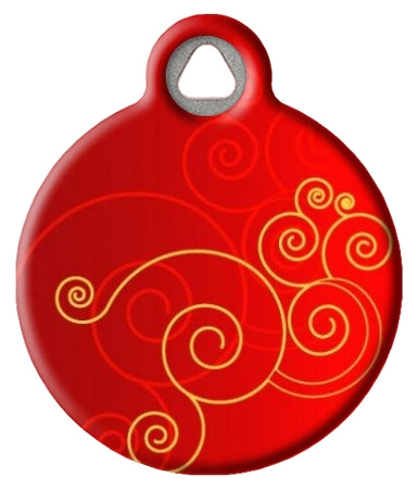 Red Swirl Pet ID Tag