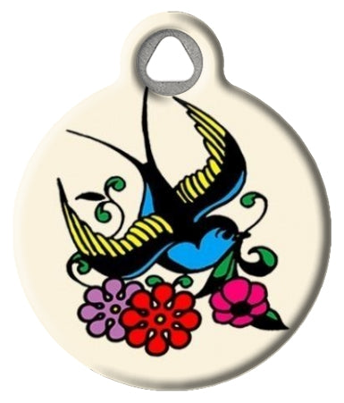 Classic Sparrow Tattoo Pet ID Tag