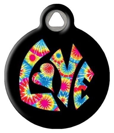 Tie Dye Love Pet ID Tag