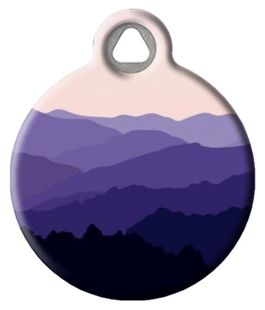 Purple Mountain Landscape Dog ID Tag