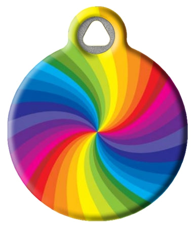 Rainbow Swirl Colorful Pet ID Tags