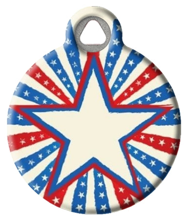 Patriotic Star Pet ID Tag