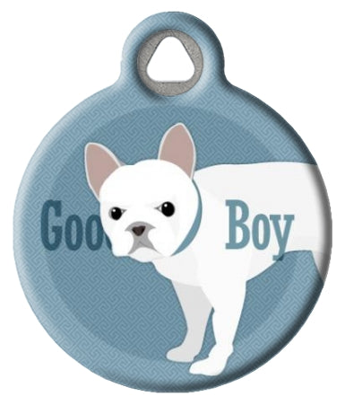 Good Boy | White French Bulldog Dog Tag For Dogs