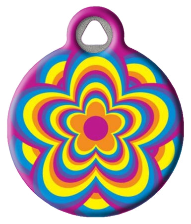 Psychedelic Flower Pet ID Tag