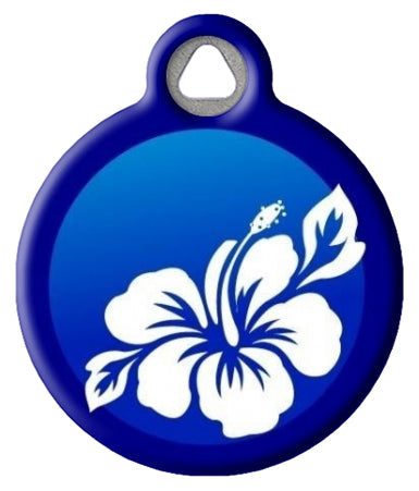 Blue Hibiscus | Tropical flower Pet ID Tag