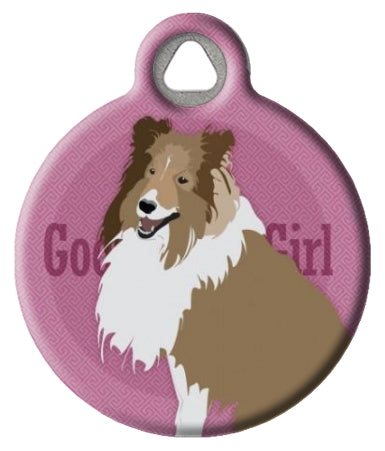 Good Girl Collie or Sheltie Dog ID Tag - Pink