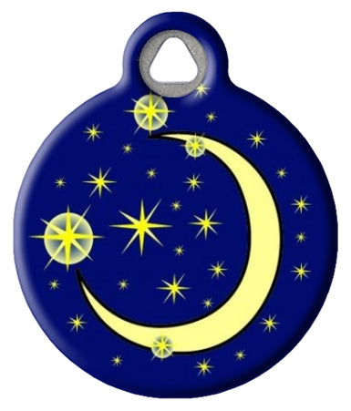 Moon and Stars Pet ID Tag