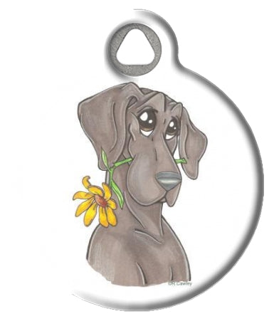 Blue Great Dane with Daisy Dog ID Tag