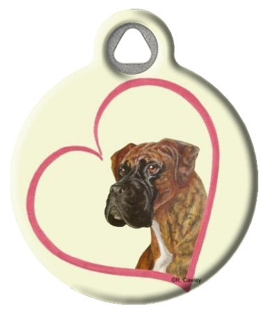 Boxer Dog ID Tag - Heart