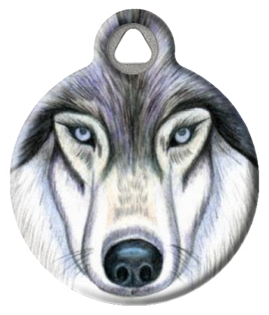 Wolf Art Dog ID Tag