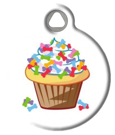 Cupcake with Bones Dog ID Tag