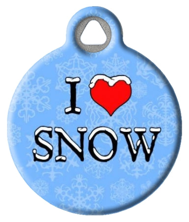 I Love Snow Pet ID Tag