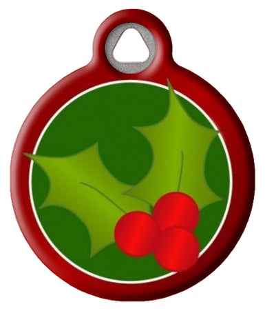 Christmas Holly Pet ID Tag