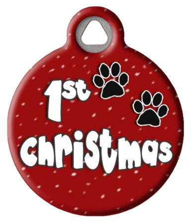 1st Christmas Pet ID Tag | Christmas dog tag