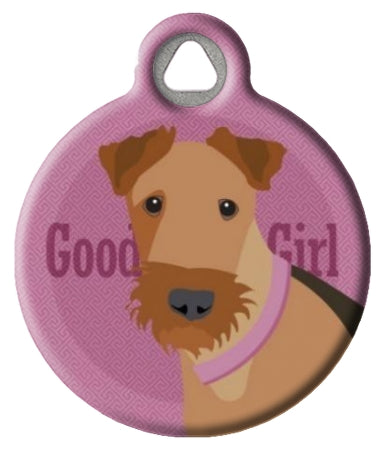 Good Girl Airedale Terrier Dog ID Tag