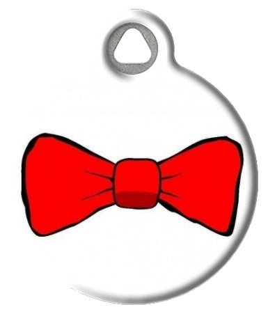 Bow Tie Pet ID Tag - Red