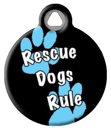 Rescue Dogs Rule Dog ID Tag - Blue