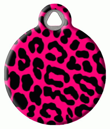 Pink Leopard Pattern Pet ID Tag