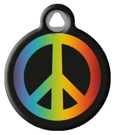 Multicolor Peace Sign | Lupine Woofstock Pattern Pet ID Tag