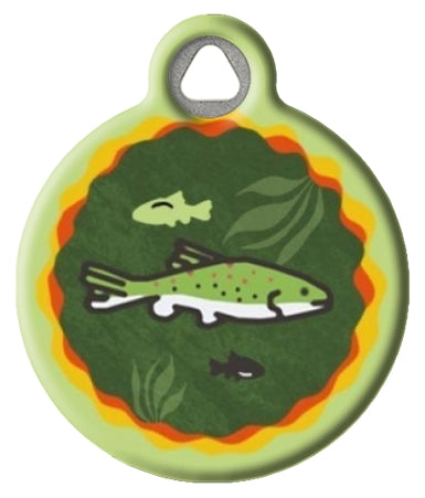 Lupine Brook Trout Pattern Pet ID Tag