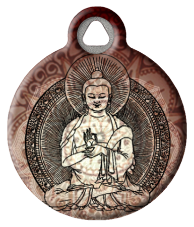 Buddha Pet ID Tag - Brown