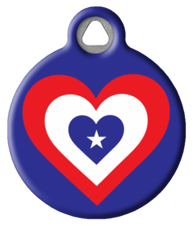 America Heart Flag Pet ID Tag