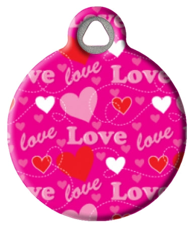 Love Pattern Valentines Pet ID Tag