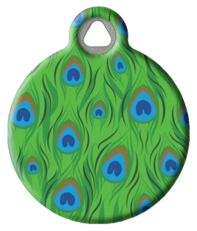 Lupine Pattern - Peacock Tail Feathers- Pet ID Tag