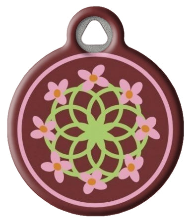 Floral Lupine Cherry Blossom Pattern Pet ID Tag