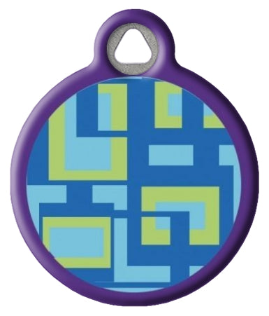 Lupine Pattern Sea Glass Pet ID Tag